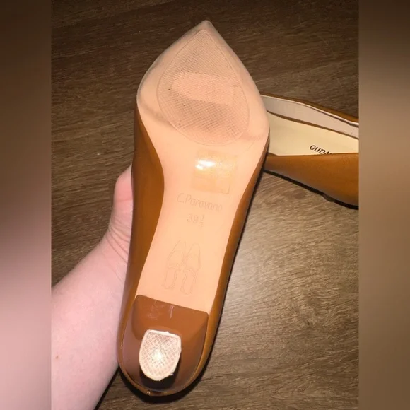 C. Paravano Stacked Metal Buckle Pumps (Olivia) - Size US 9 - Picture 5 of 6